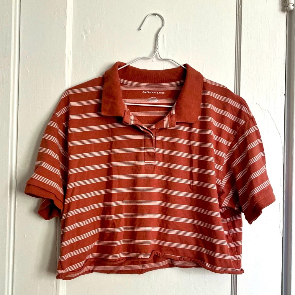 American Eagle cropped polo shirt